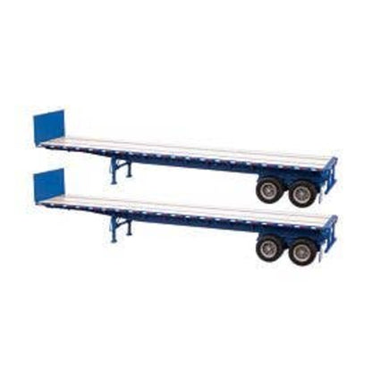 Walthers SceneMaster 949-2701 HO 40' Flatbed Trailer 2-Pack Blue