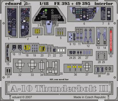 Eduard FE395 1/48 a-10 Thunderbolt II Photo Etch for Hobby Boss