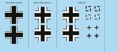 Eduard D48043 1/48 Decal Bf 109F-2 National Insignia for Eduard
