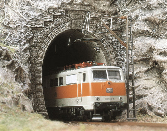 Busch 7026 HO Scale Single-Track Tunnel Portals w/Liner pkg(2)