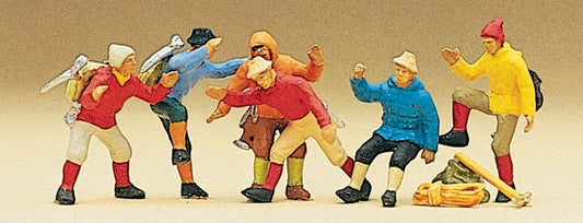 Preiser 10190 HO Scale Mountain Climbers Figure Set pkg(6)