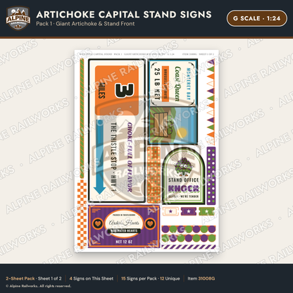 Alpine Railworks 31008G G Scale Roadside Signs - Giant Artichoke