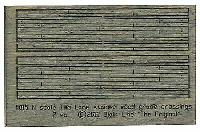 Blair Line 15 N Scale Weathered 2-Lane Wood Grade Crossing -- Kit pkg(2)