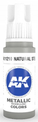 AK Interactive 11210 Natural Steel Metallic 3G Acrylic Paint 17ml Bottle