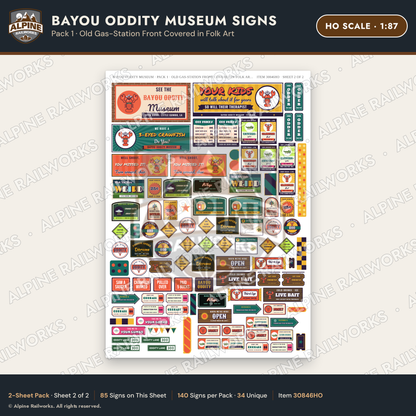 Alpine Railworks 30846HO HO Scale Roadside Signs - Oddity Museum