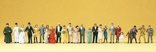 Preiser 14415 HO Scale Wedding Participants -- Wedding Guests pkg(24)