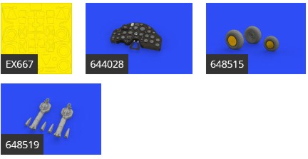 Eduard 644043 1/48 Aircraft- P38F LooKplus for TAM (Mask, Photo-Etch & Resin)