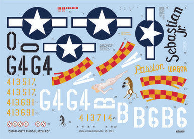 Eduard D32011 1/32 Decal P-51D-5 357th FG for Tamiya/Revell