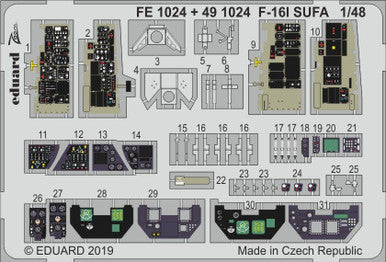 Eduard 491024 1/48 F-16I Sufa Interior for Hasegawa (Pre-Painted)