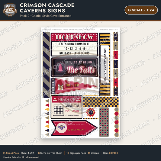 Alpine Railworks 30793G G Scale Roadside Attraction Signs - Caverns