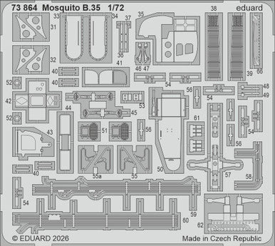 Eduard 73864 1/72 Mosquito B.35 Photo Etched Set for AIRFIX