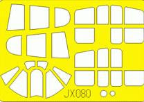 Eduard JX080 1/32 P-40E Masking Sheet for Hasegawa Canopy Mask Set