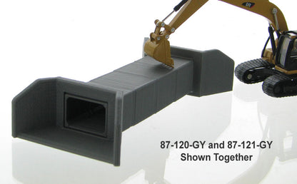 3D To Scale 87-121-GY 1/87 Box Culvert Headwalls, Grey 2-Pack