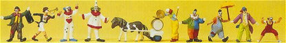Preiser 20258 HO Scale Circus Figures Clowns w/Pony