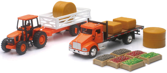 New Ray SS-15815A 1/43 Kubota Farm Tractor Playset