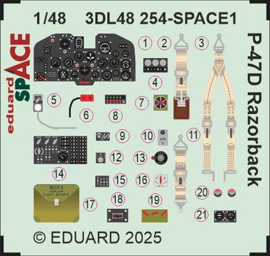 Eduard 3DL48254 1/48 P-47D Razorback SPACE SPACE for MINIART