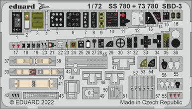 Eduard SS780 1/72 SBD-3 - for FLYHAWK Photo Etch Detail Set