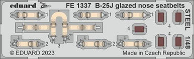 Eduard FE1337 1/48 B-25J Glazed Nose Seatbelts Steel for HKM
