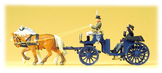 Preiser 24606 HO Scale Horse-Drawn Carriage Figure Set