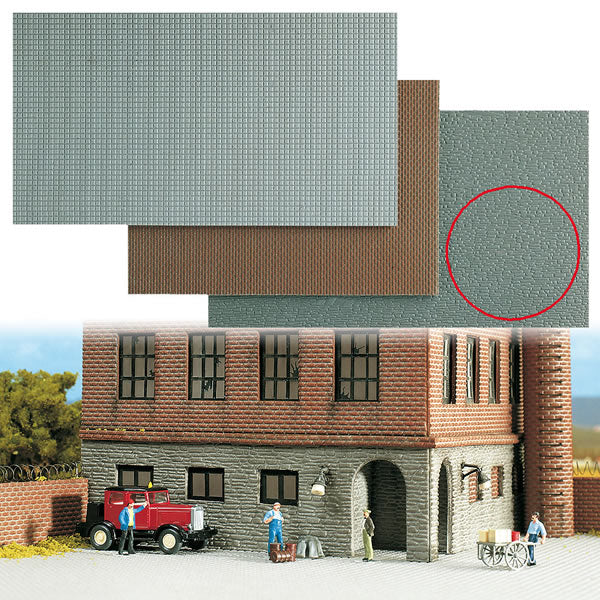 Busch 7403 A Scale Self-Adhesive Textured Wall/Pavement Sheet -- Stone Wall