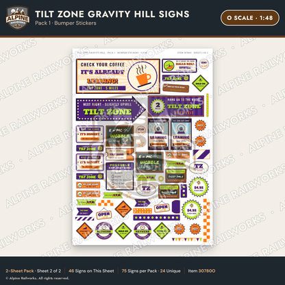 Alpine Railworks 30780O O Scale Roadside Signs - Mystery Spot