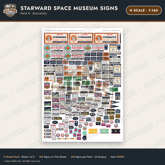 Alpine Railworks 31151N N Scale Roadside Signs - Space Museum