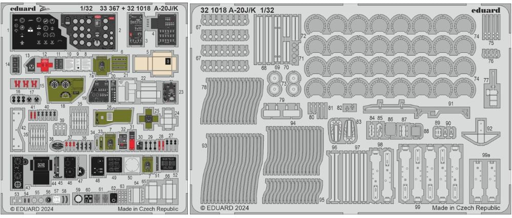 Eduard 321018 1/32 Aircraft- A20J/K for HKM (Painted) (2 sheets)