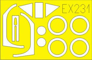 Eduard EX231 1/48 Mask Fw 190A-5/A-8 for Hasegawa Canopy Mask Set