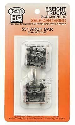 Kadee 551 HO Scale Arch Bar Fully-Sprung Self-Centering Metal Trucks -- Code 110