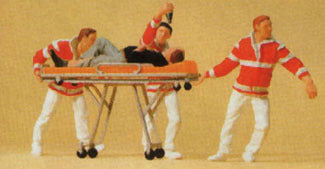 Preiser 10532 HO Scale Paramedics With Stretcher pkg(4)