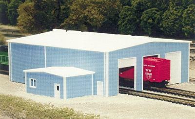 Pikestuff 8014 N Scale The Shops -- Scale 70 x 80' 21.3 x 24.4m (blue)
