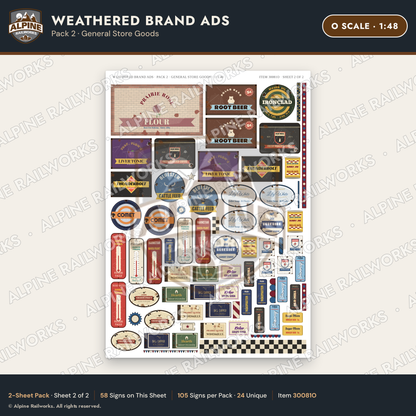 Alpine Railworks 30081O O Scale Weathered Brand Ads