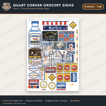Alpine Railworks 30913O O Scale Roadside Signs - Milk Bottle Grocery