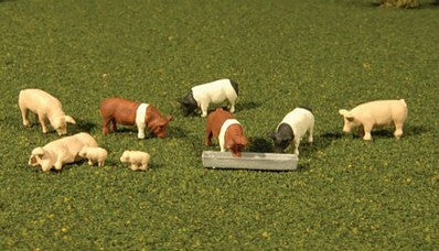 Bachmann 33118 HO Scale Pigs - SceneScapes(TM) -- pkg(9)