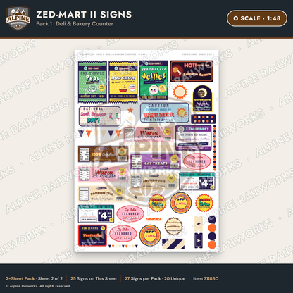 Alpine Railworks 31188O O Scale Grocery Store Signs - Funny Products