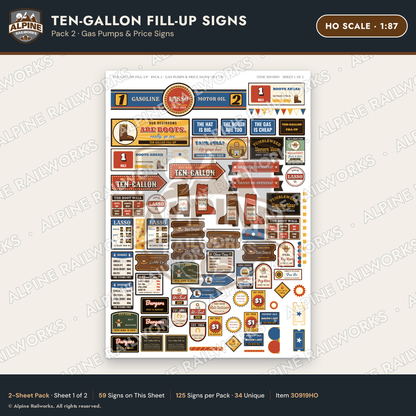Alpine Railworks 30919HO HO Scale Roadside Signs - Cowboy Hat