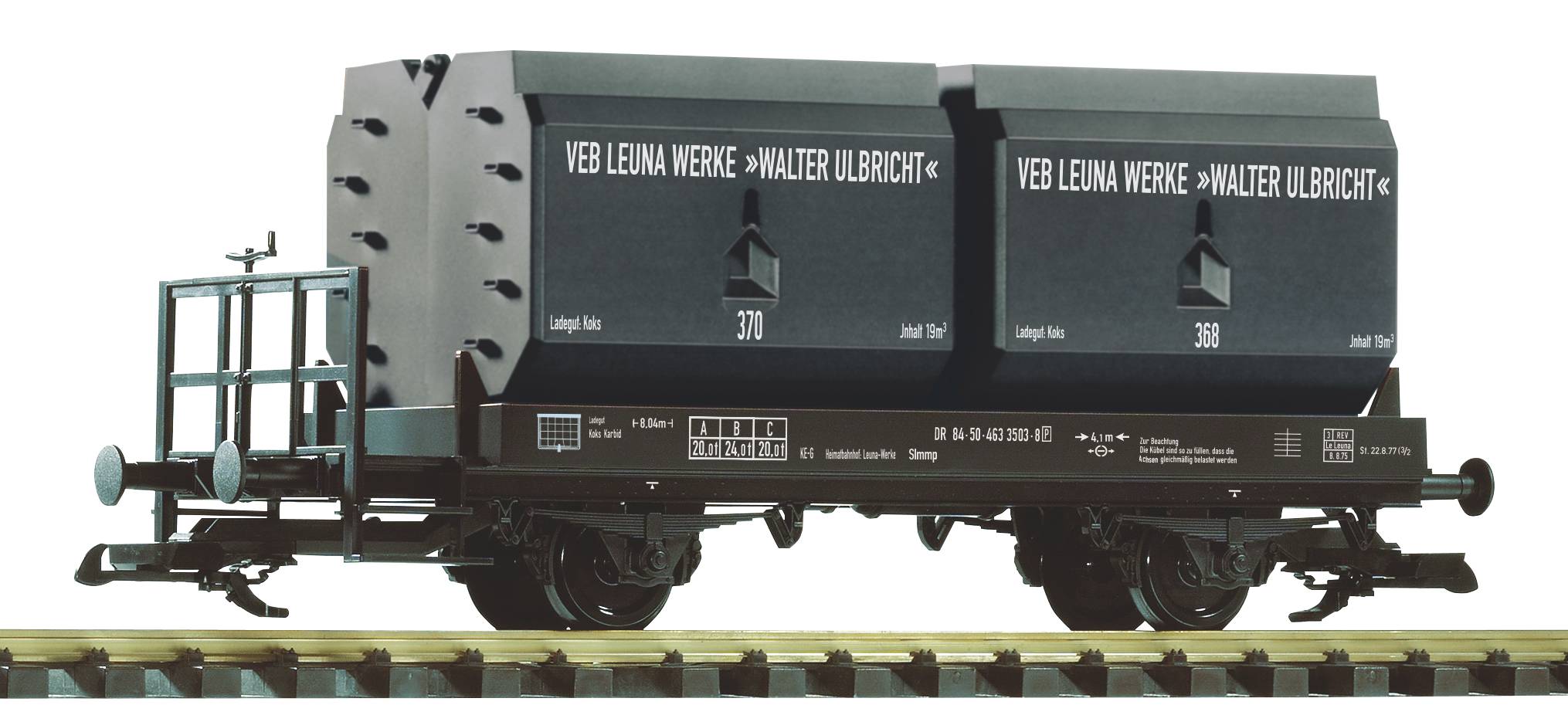 Piko 37773 G Scale DR IV Coal Container Car w/Brake Platf.