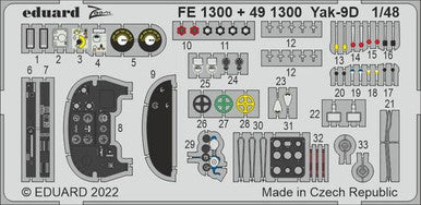 Eduard 491300 1/48 Yak-9D for Zvezda Photo Etch Detail Set