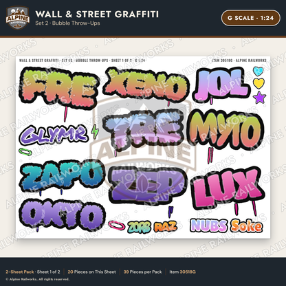 Alpine Railworks 30518G G Scale Wall & Street Graffiti Cut-Outs