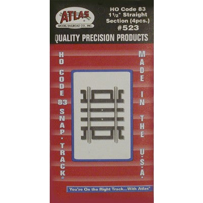 Atlas 523 HO Code 83 1.5" Straight Track (4)