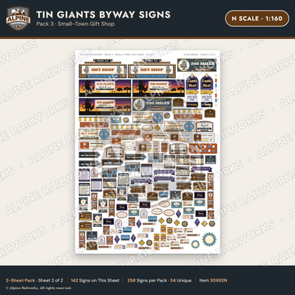 Alpine Railworks 30992N N Scale Roadside Signs - Scrap Metal Giants
