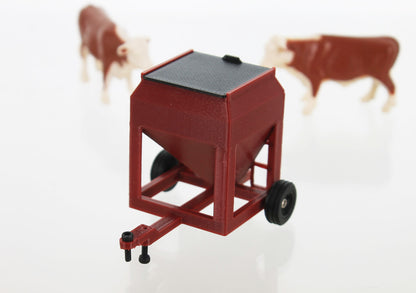 3D To Scale 64-346-R 1/64 Bulk Feed Bin Trailer, Red