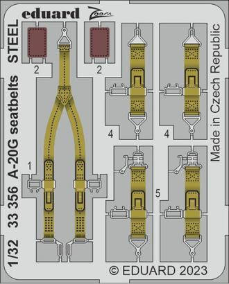 Eduard 33356 1/32 A-20G Seatbelts Steel for HKM