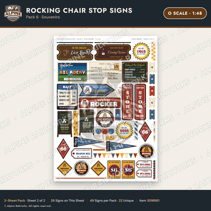 Alpine Railworks 30989O O Scale Roadside Signs - Giant Rocking Chair