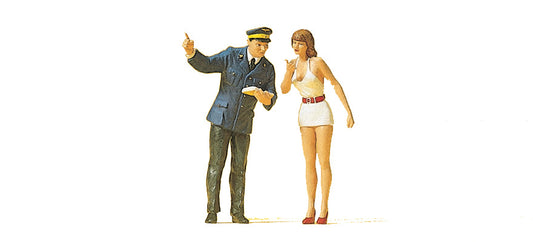 Preiser 45001 G Scale Girl & Station Clerk Figures (2)
