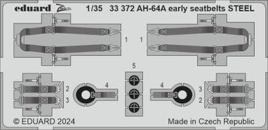 Eduard 33372 1/35 AH-64A Early Seatbelts STEEL Zoom Set for TRUMPETER