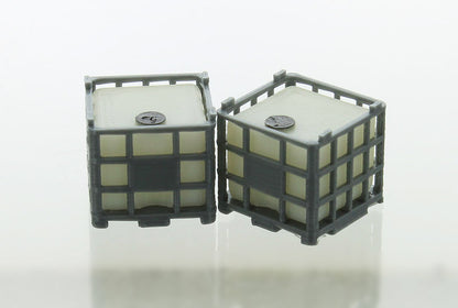 3D To Scale 64-250-GY 1/64 IBC Pallet Tanks, Grey 2-Pack