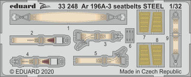Eduard 33248 1/32 Ar 196A-3 Seatbelts STEEL Zoom Set for REVELL