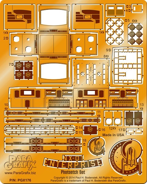Paragrafix 176 1/350 Star Trek: USS Enterprise NX01 Photo-Etch Set for PLL
