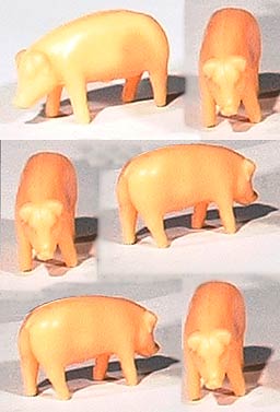 Ertl 12820 1/64 Scale Pigs/Hogs - Pink - Bag Of 25 These